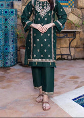 Grace Z-(S1278) - Stitched Embroidered 2pc Lawn Dress